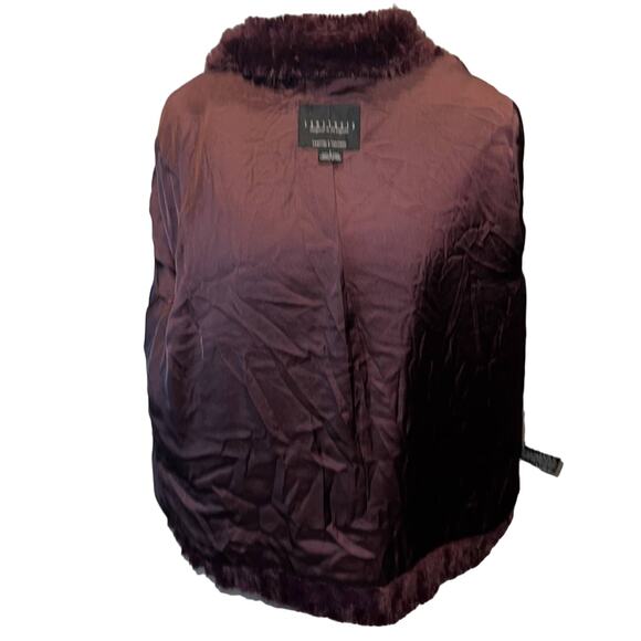 Sanctuary merlot Faux Fur Jacket With Pockets - Size L  - NWOT - Picture 9 of 11